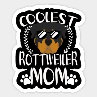 Glasses Coolest Rottweiler Dog Mom Sticker